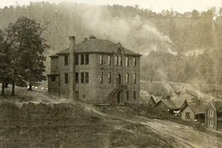 historic photo of catholic hill high school building