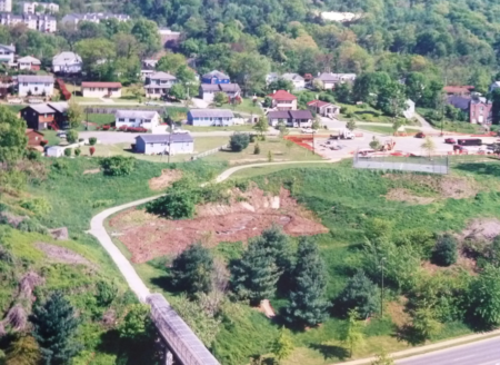 aerial view of the park area under construction