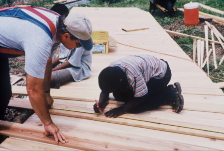 men building boardwalk