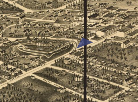 historic aerial map of Pritchard Park