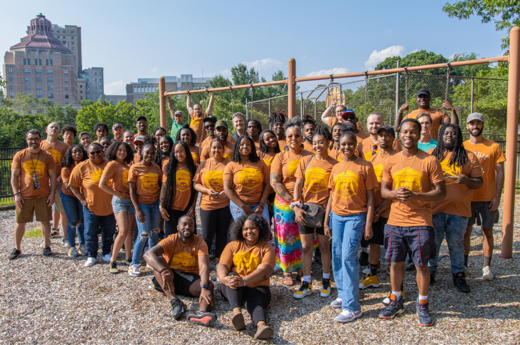 group photo of summer camp staff