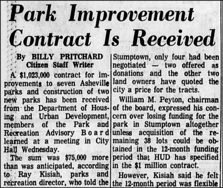 newspaper article about parks contract