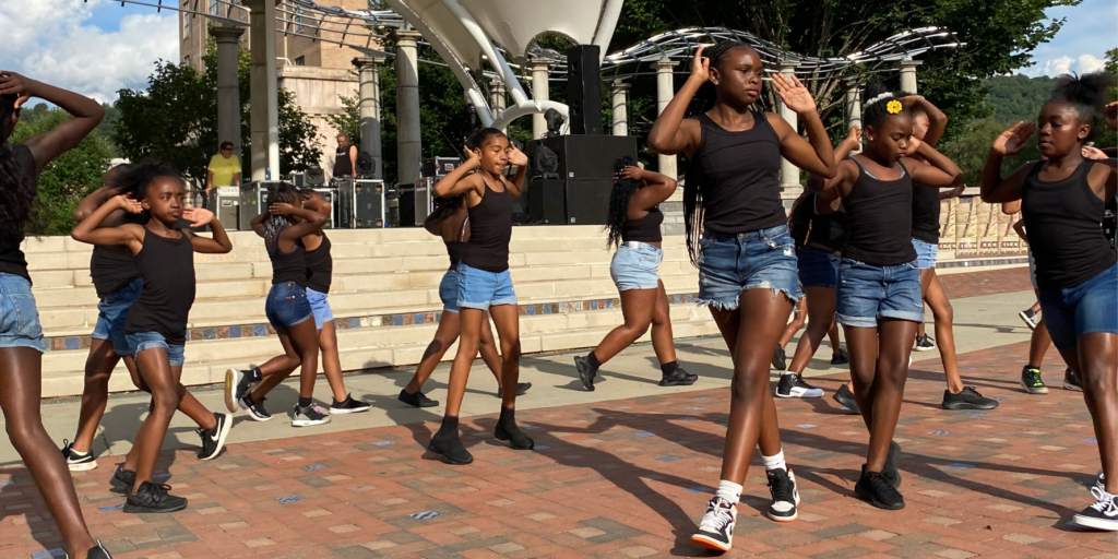 young african american dancers on stage