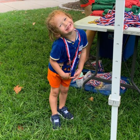 young girl with medal 