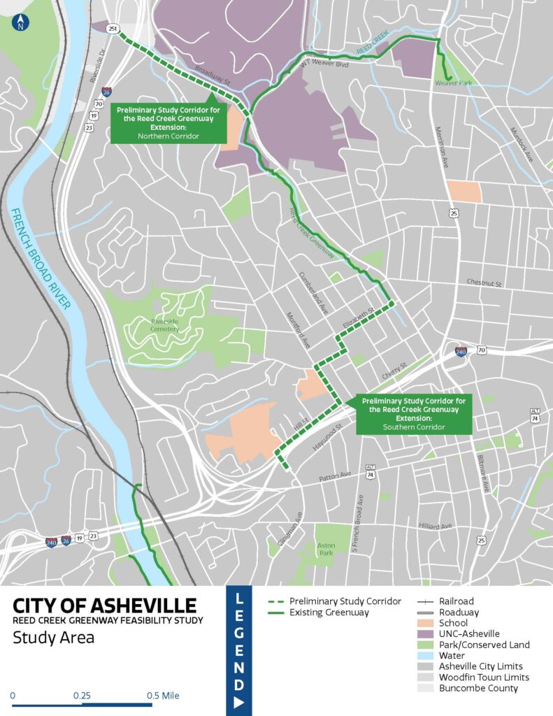 reed creek greenway extension study map