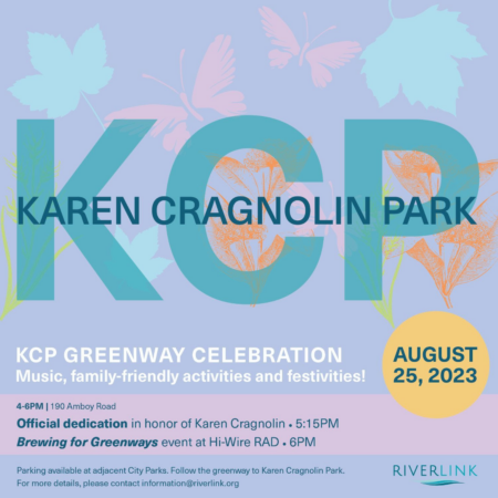 event graphic at karen cragnolin park greenway dedication