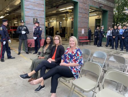 Elected officials Mayor Esther Manheimer, Council members Antanette Mosley and Maggie Ullman