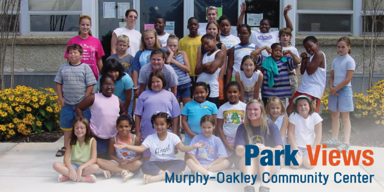 group of children in front of murphy oakley recreation center