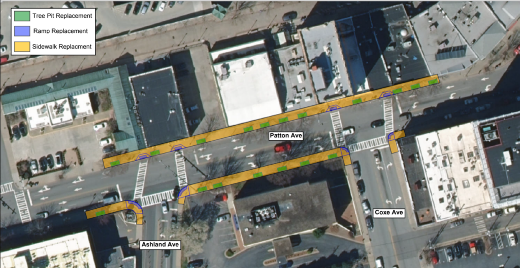 aerial map view of the project area