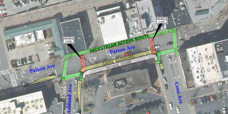 map of project area for patton sidewalk improvements