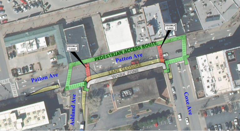 map of project area for patton sidewalk improvements