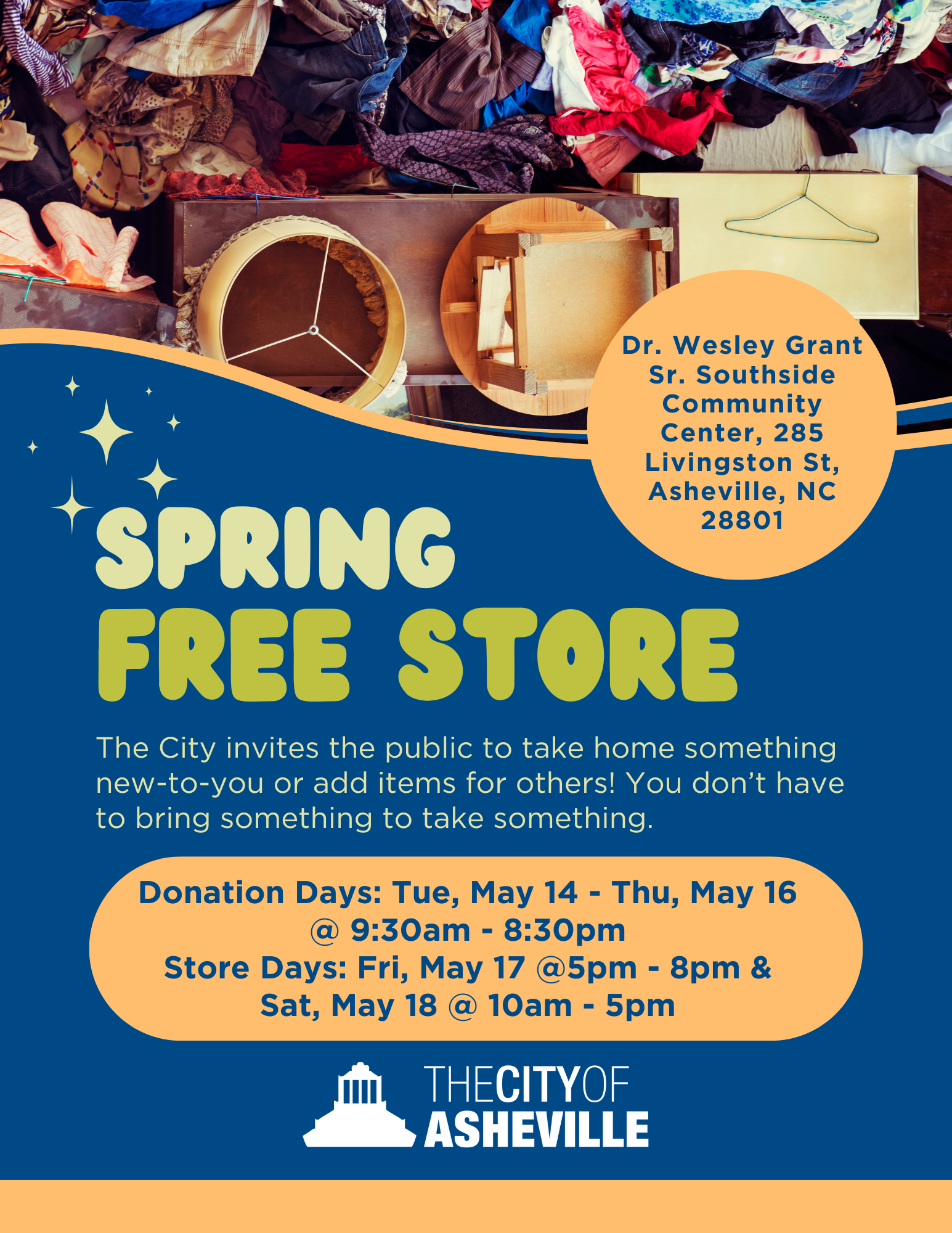 Spring Donation Donate and attend the Spring Free Store in May! - The City of Asheville