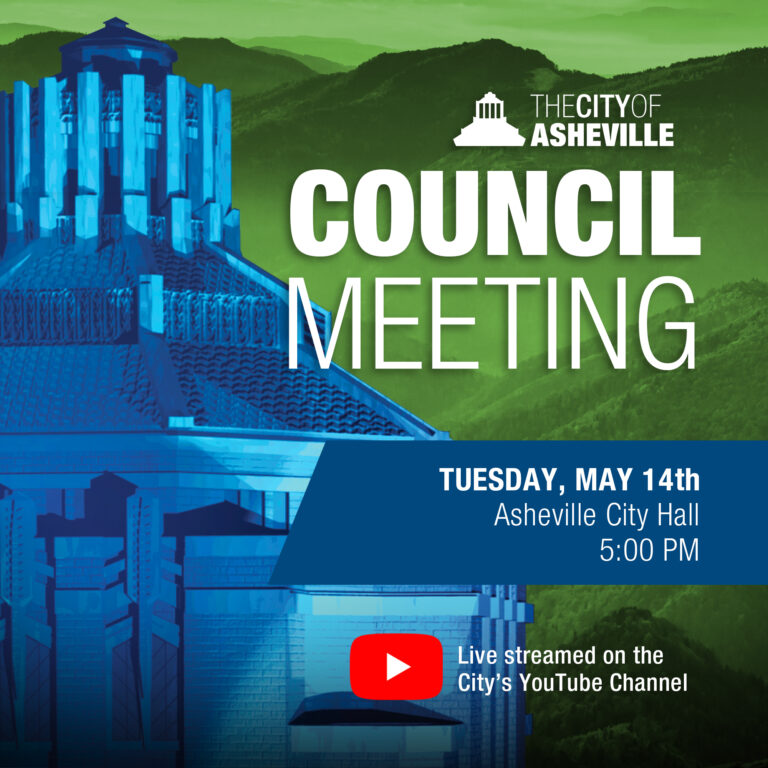 GRaphic depicting date time and location of city council meeting