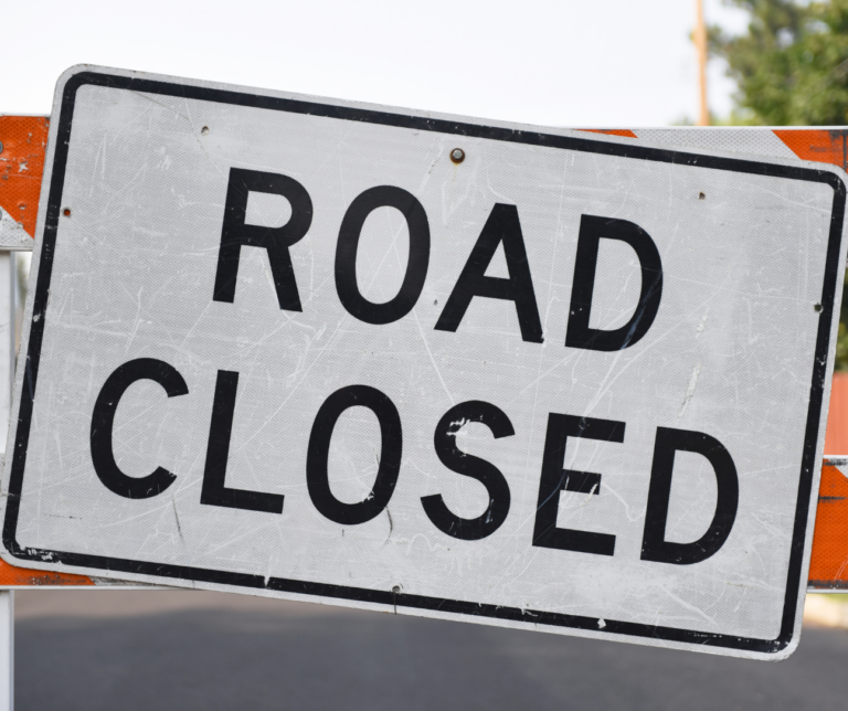 road closed sign