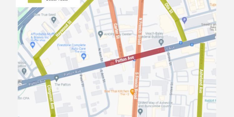 map of closures and detours