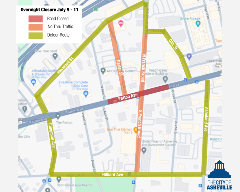 map of closures and detours