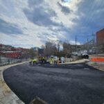 crews working to repave hiawassee with equipment