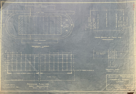 historic blueprints of memorial stadium