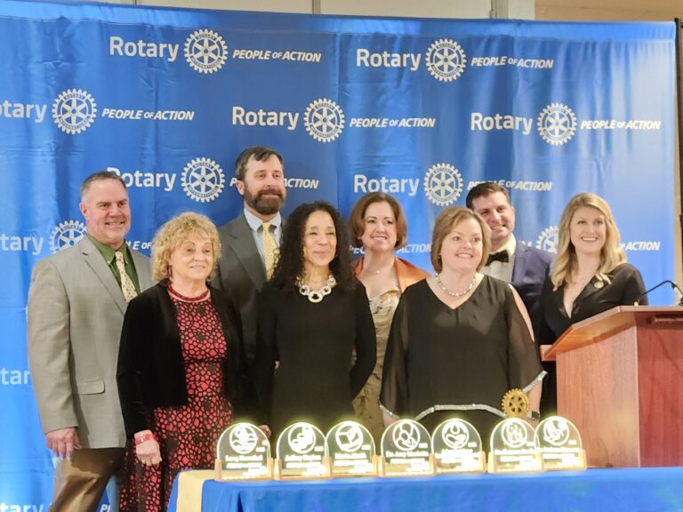 David Melton and recipients of rotary club people of action award