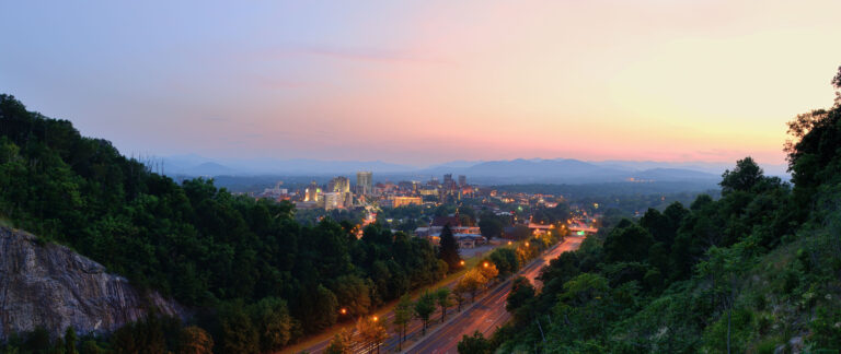 View of the city from the mountains