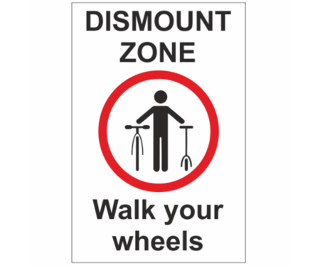 picture of dismount zone sign