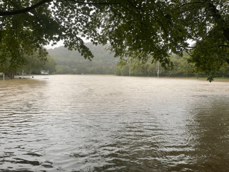flooded soccer fields at Azalea Park