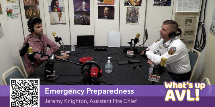 Sam Parada interviews Jeremy Knighton on the set of What's Up AVL