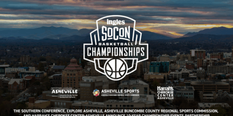 Socon logo over picture of asheville area mountains