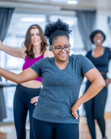 young woman in dance class