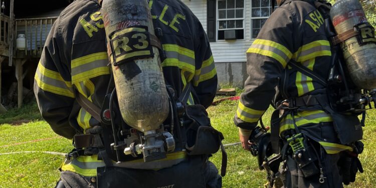 firefighters responding to a burning structure