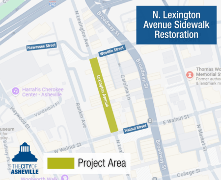 N. Lexington map outling project area and highlighting work area