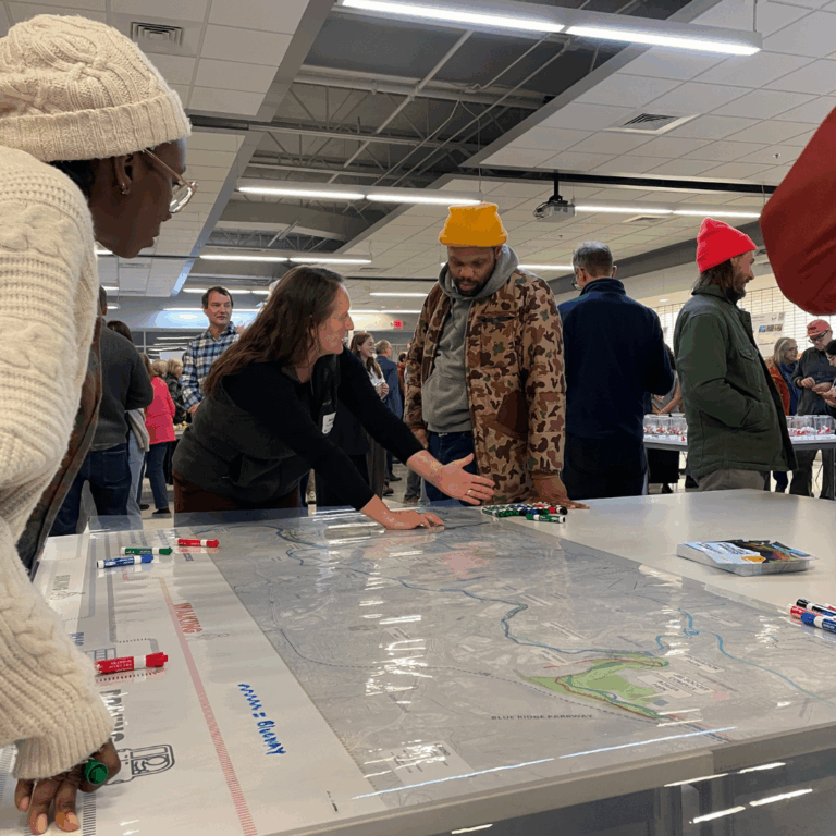 community members and staff at a previous design workshop