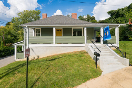 front porch of a restored historic home