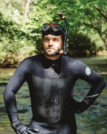 adult in snorkeling gear