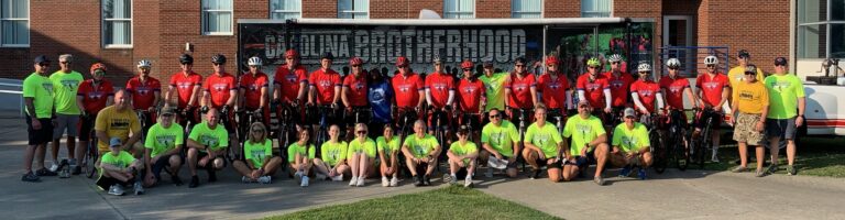 Participants for the Carolina Brotherhood Ride together after the ride