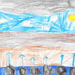 sketch of land and sky