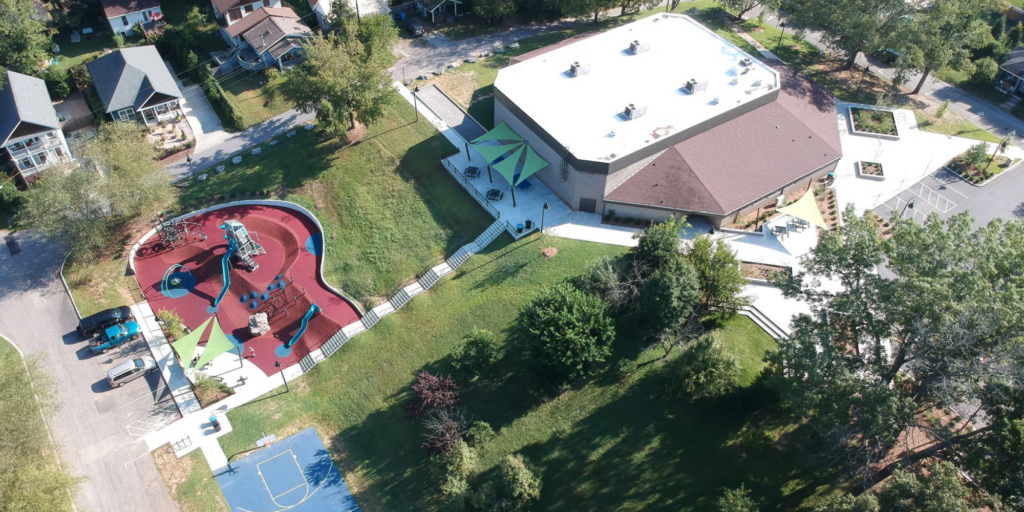 aerial view of tempie avery montford community center
